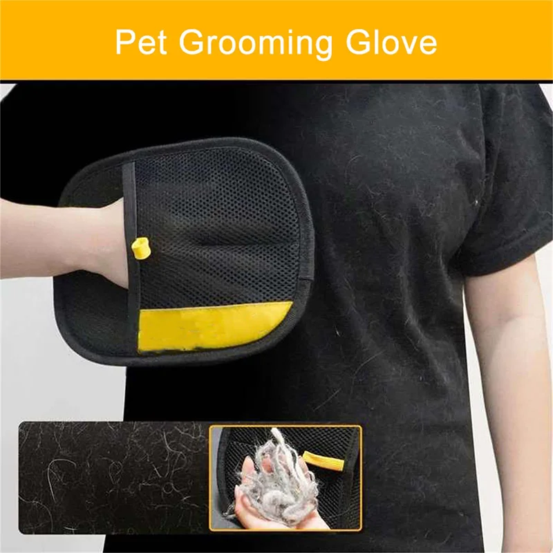 Pet Hair Cleaning and Collection Double-Sided Grooming Gloves with ...