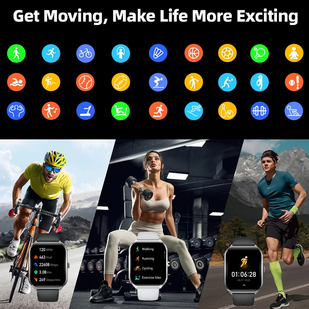 Ultra Thin Smart Watch Men 1.96 Inch Display Fitness Tracker | Chin...
