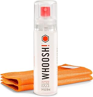 WHOOSH! Screen Cleaner Kit – Best for – Smartphones, iPads, Eyeglasses, e-Readers, LED, LCD & TVs (3.4 Oz W/2 Cloths)