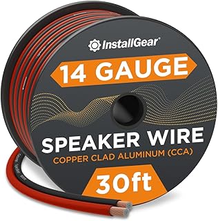 InstallGear 14 Gauge Speaker Wire Cable (30 Foot) - 14 AWG True Spec and Soft Touch Cable - Red/Black (Great Use for Car Speakers Stereos, Home Theater Speakers, Surround Sound, Radio)