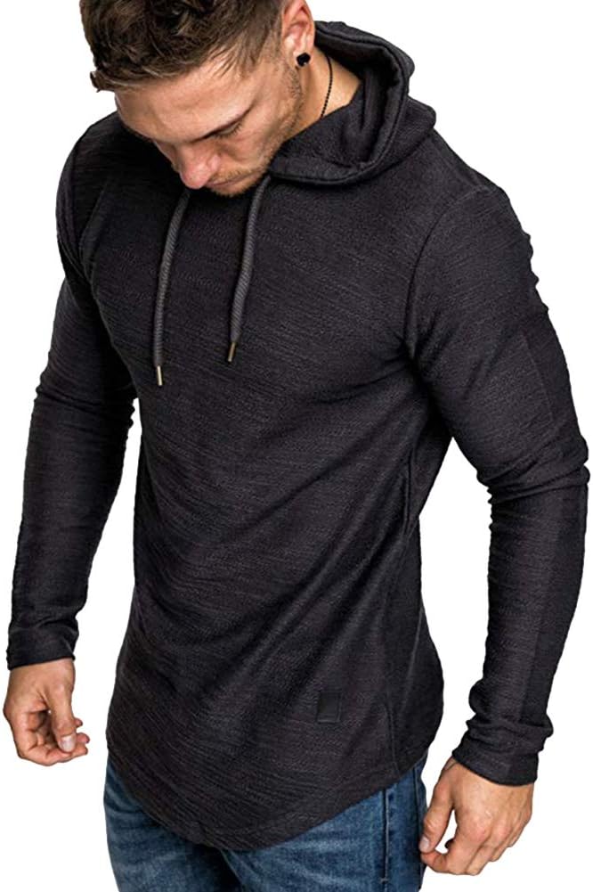 Lexiart Mens Fashion Athletic Hoodies Sport Sweatshirt Solid Color ...