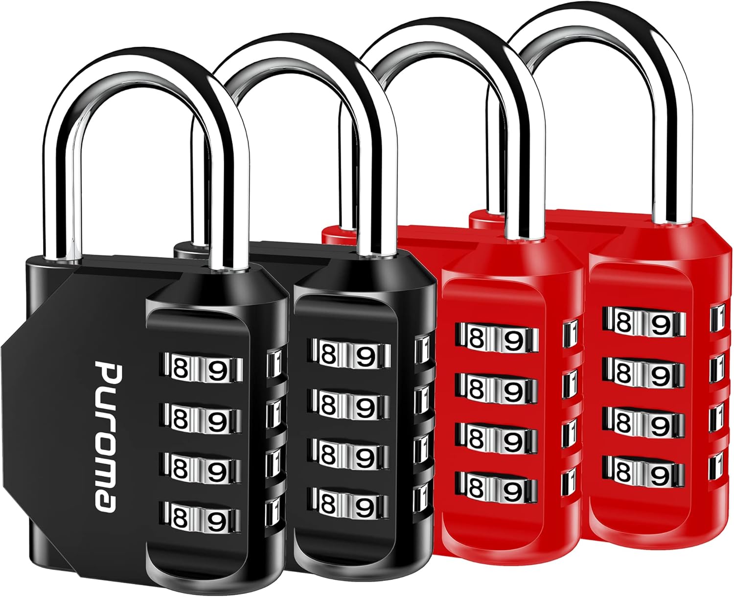 Puroma 2 Pack Combination Lock for Locker 4 Digit Outdoor Waterproof Padlock for School, Gym, Sports, Fence, Toolbox, Gate, Case, Outdoor, Hasp Storage (Black) — ChinaHub