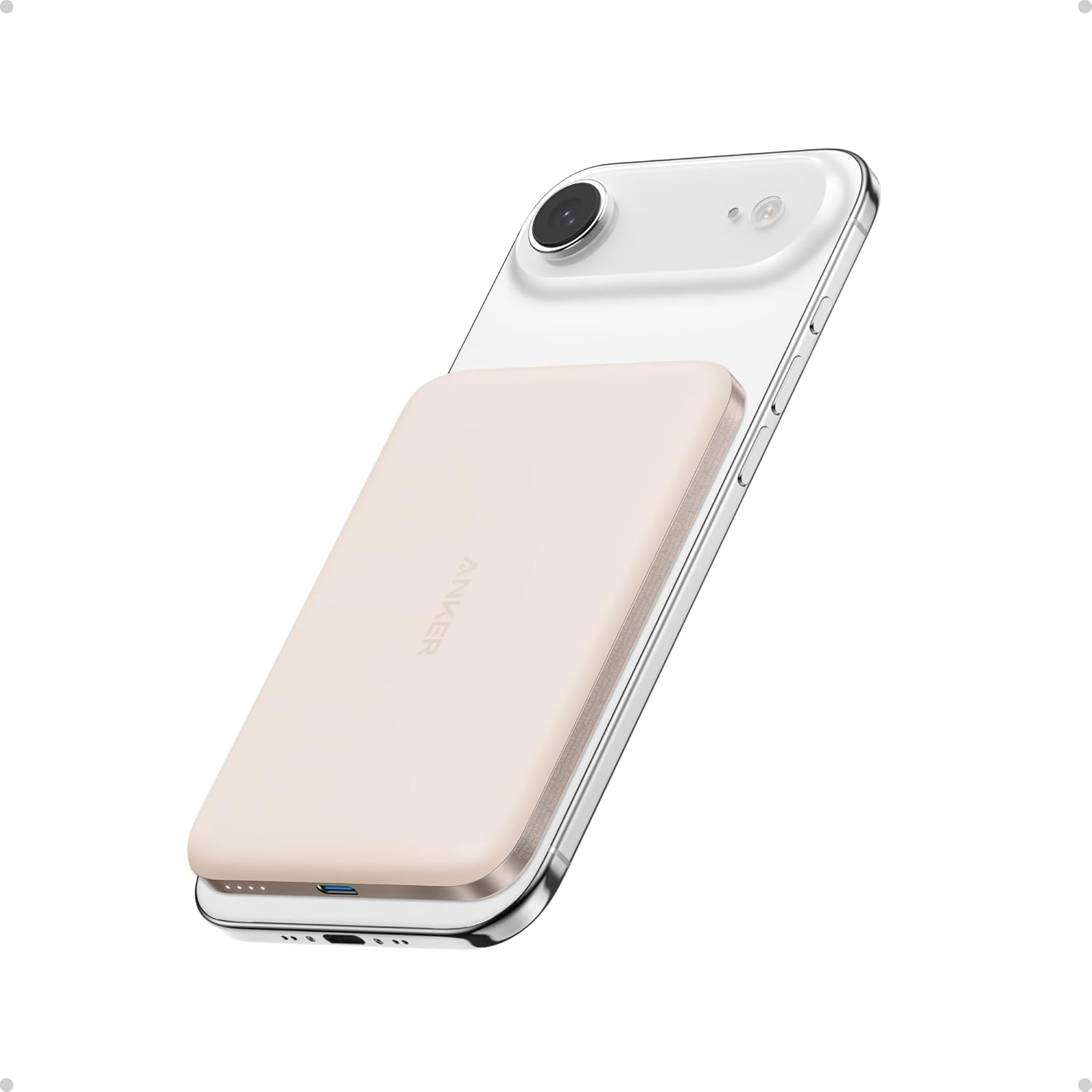 Anker Nano MagSafe Power Bank, Ultra-Slim 5,000mAh Magnetic Wireless Charging Battery, Qi2 Certified 15W Max MagSafe-Compatible Portable Charger, Ergonomic Design, for iPhone Air/17/16 Series — ChinaHub