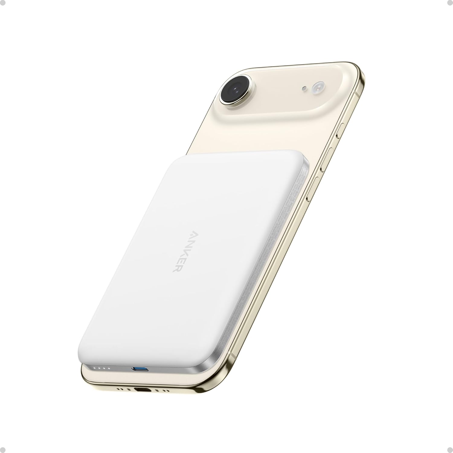 Anker Nano MagSafe Power Bank, Ultra-Slim 5,000mAh Magnetic Wireless Charging Battery, Qi2 Certified 15W Max MagSafe-Compatible Portable Charger, Ergonomic Design, for iPhone Air/17/16 Series — ChinaHub