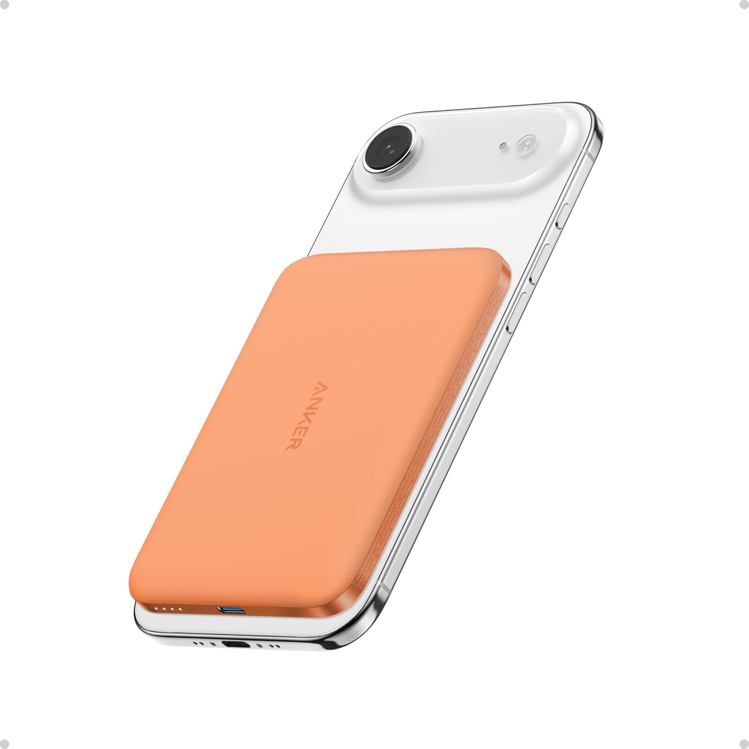 Anker Nano MagSafe Power Bank, Ultra-Slim 5,000mAh Magnetic Wireless Charging Battery, Qi2 Certified 15W Max MagSafe-Compatible Portable Charger, Ergonomic Design, for iPhone Air/17/16 Series — ChinaHub