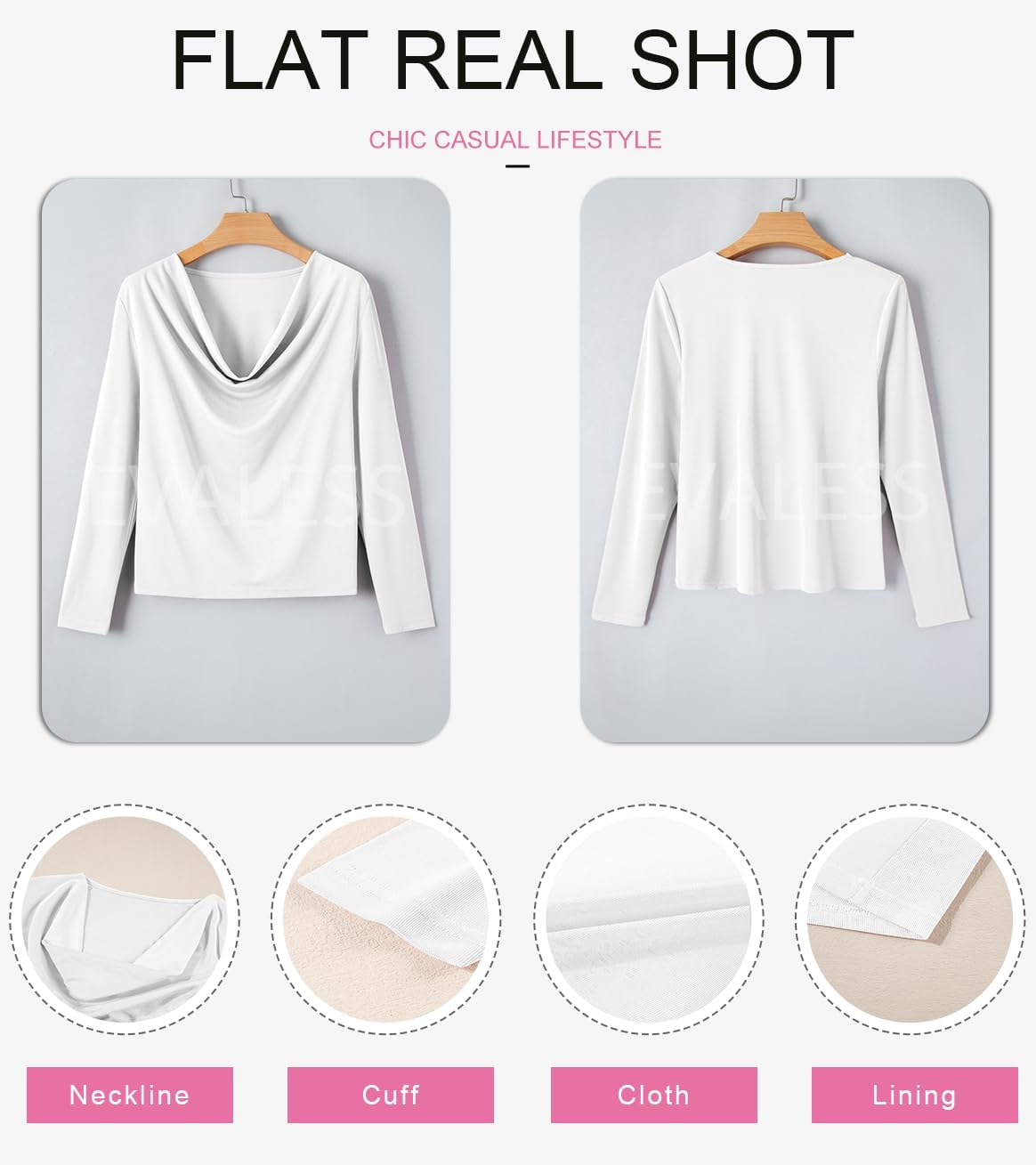 EVALESS Womens Tops Trendy 2026 Fall Cowl Neck Shirts Long Sleeve Teacher Clothes Office Business Dressy Casual Outfits — ChinaHub