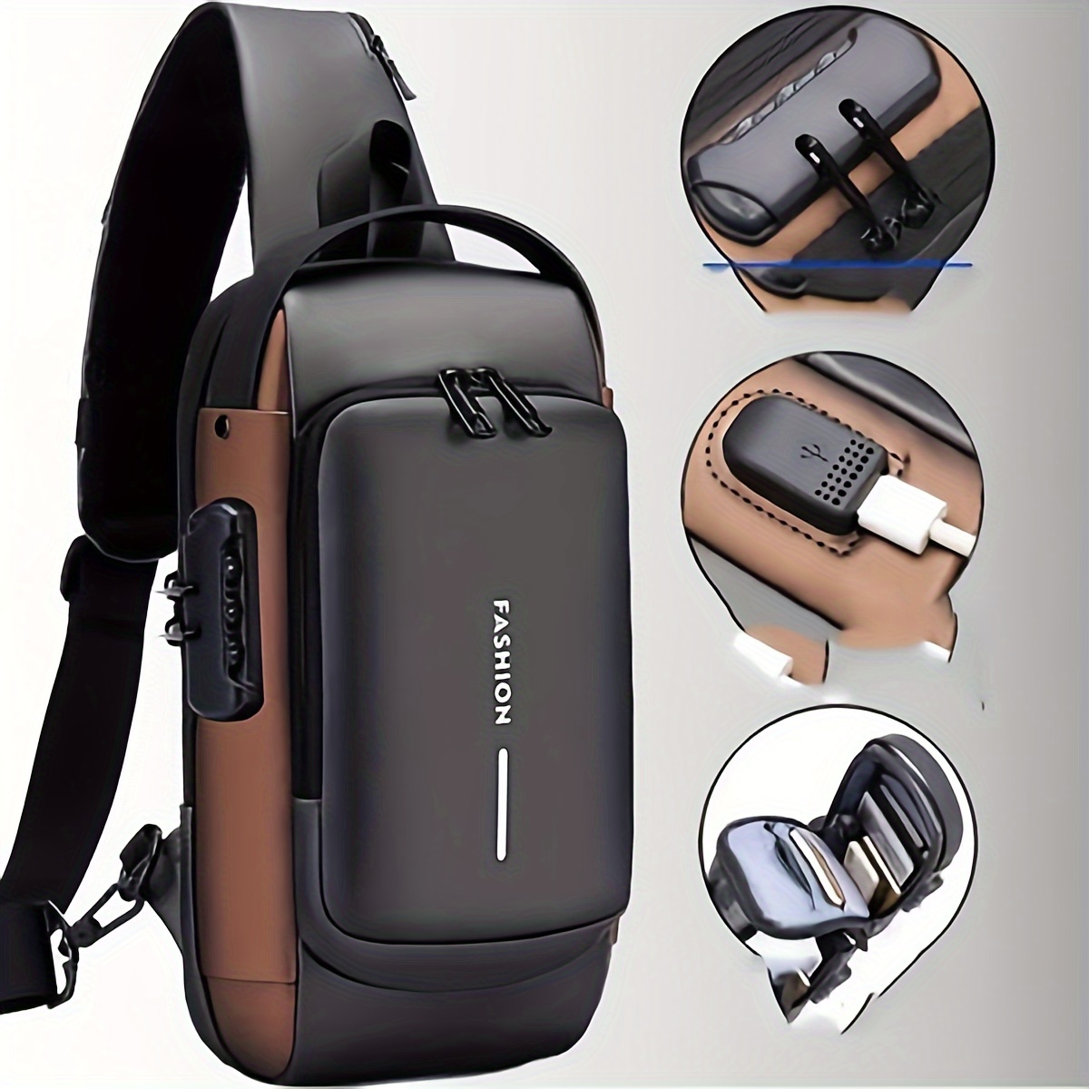 Men's Secure Motorcycle Crossbody Bag