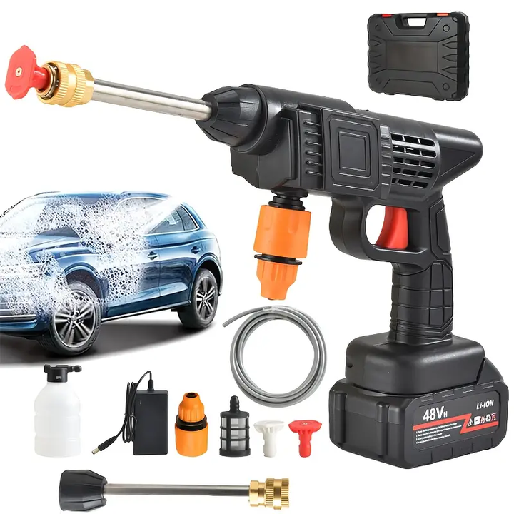 Cordless Electric Pressure Washing Machine with a Powerful Spray Gun, Designed for Cleaning And Driveways. This Heavy-Duty Washer Is Suitable for Outdoor Use And Does Not Require a Tank, But It Does Not Include a Battery Or Charger
